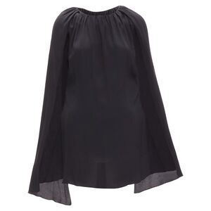 Marni acetate silk cape sleeve crew neck mini dress